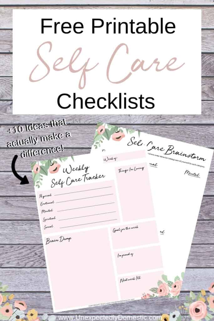 self care checklist printable