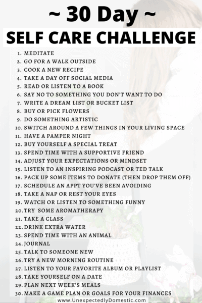30 Self Care Challenge Ideas to Nurture Your Body, Mind, and Soul