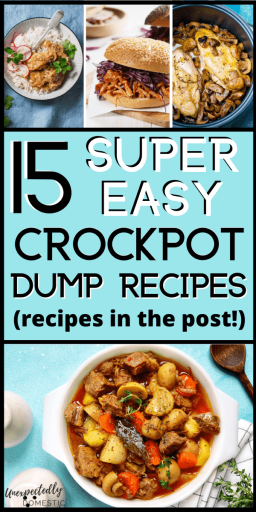 15 SUPER Easy Slow Cooker Dump Meals (all dump and go recipes!)