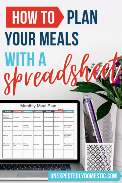 meal planning spreadsheet
