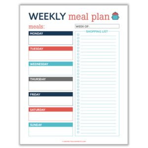 6 Week Meal Plan - Unexpectedly Domestic