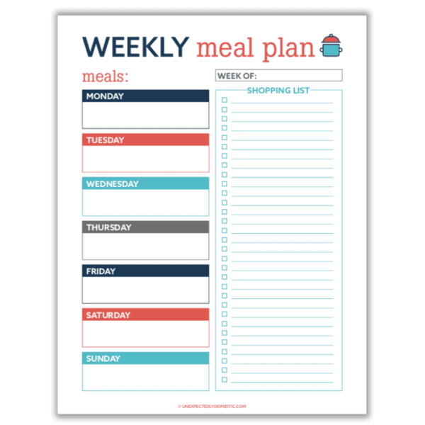 6 Week Meal Plan Flash Sale - Unexpectedly Domestic