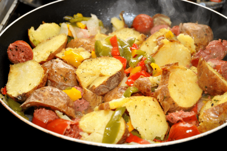 Kielbasa With Peppers And Potatoes - Unexpectedly Domestic