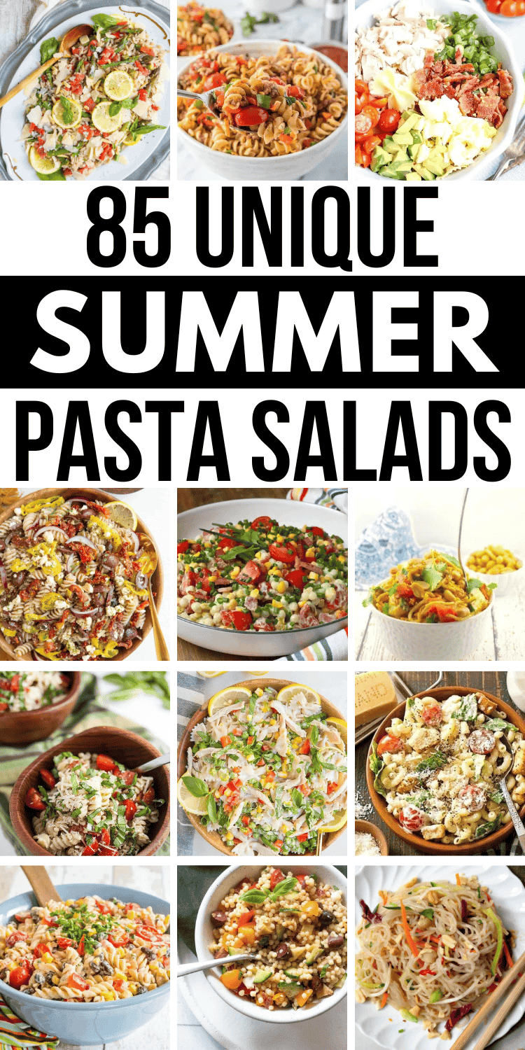 Easy cold pasta salad recipes for summer! These simple pasta salads make fun bbq side dishes for a crowd. Truly the best summer party food and perfect to take to summer potlucks or backyard bbq parties. Serve these healthy summer salads at your summer holiday party because they’re easy cold make ahead picnic salads for a crowd. Whether you like cream pasta salads with mayo, ranch, or italian dressing or want protein pasta salads with chicken or pepperoni, or vegetarian pasta salads with greek.