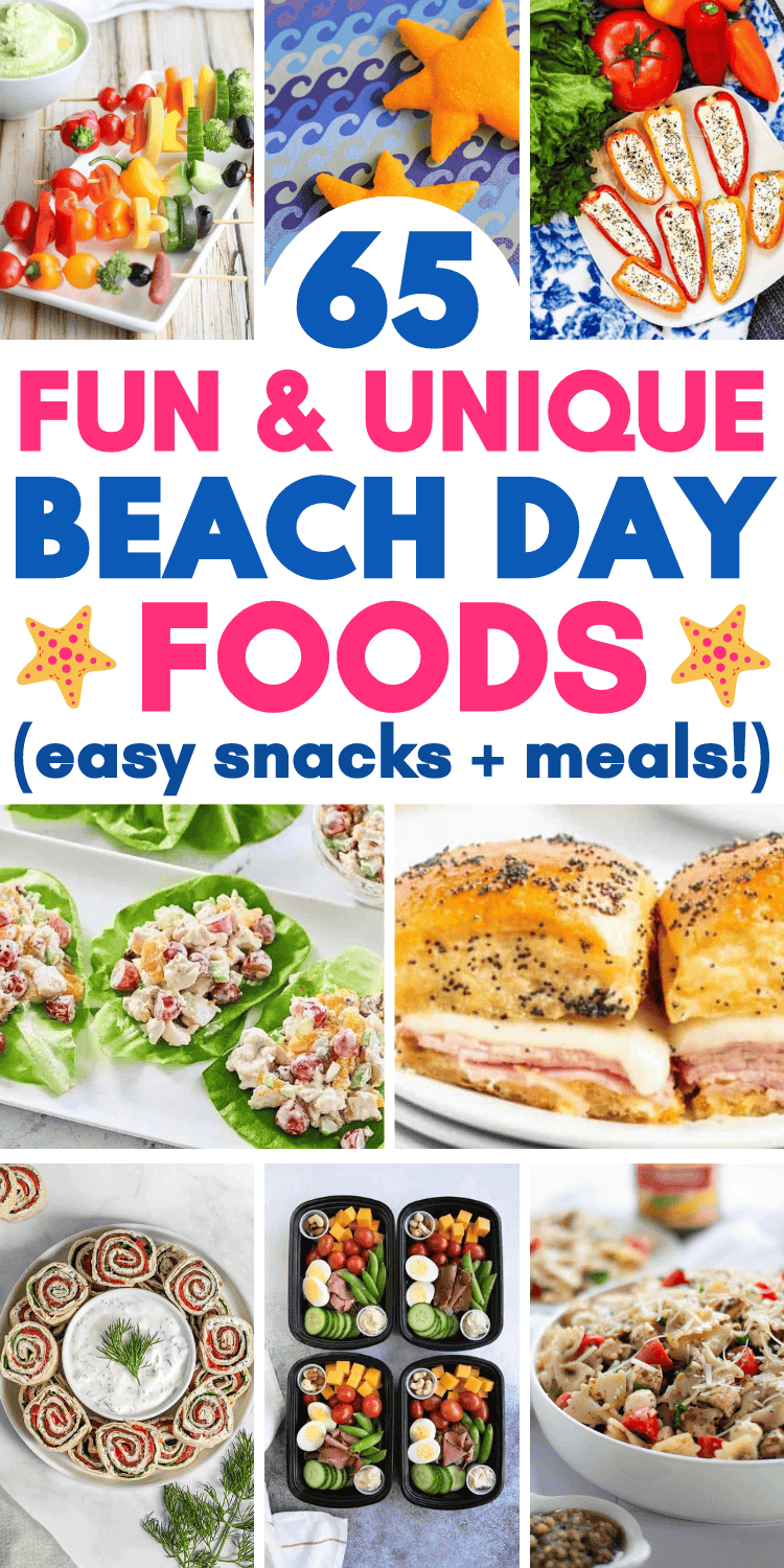 Best beach trip snacks! Easy beach day food ideas and fun picnic lunch and snack ideas for summer. The best beach snacks summer, food for beach trip snacks ideas, beach snacks ideas families, beach day food ideas easy recipes, beach snacks for adults, beach snacks for kids, beach picnic food ideas simple, easy beach lunch ideas families, pool snacks, boat snacks, beach meals vacation ideas, beach snacks aesthetic, snacks to take to the beach, summer snacks, poolside snacks, summer finger foods.