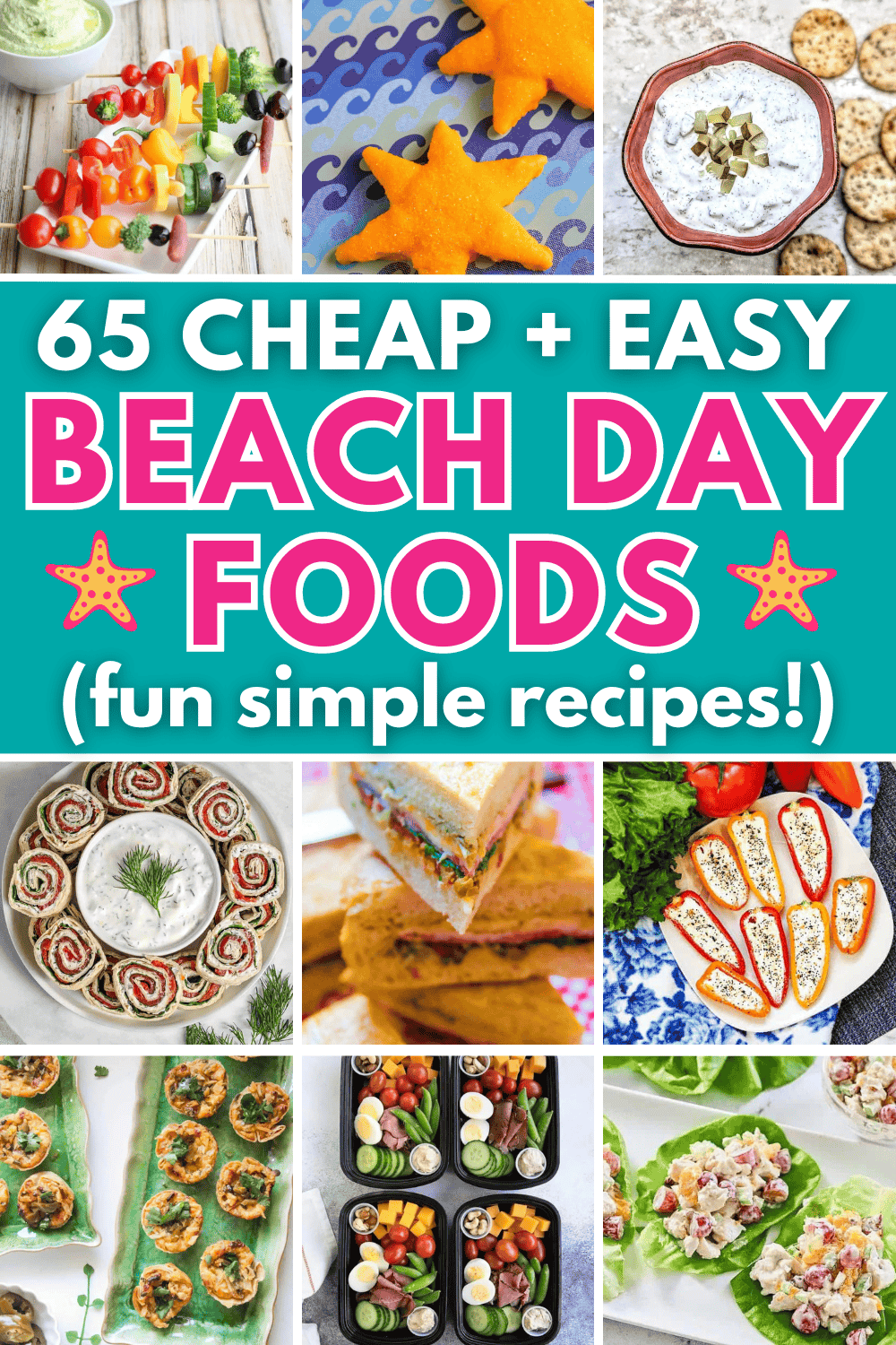 Best beach trip snacks! Easy beach day food ideas and fun picnic lunch and snack ideas for summer. The best beach snacks summer, food for beach trip snacks ideas, beach snacks ideas families, beach day food ideas easy recipes, beach snacks for adults, beach snacks for kids, beach picnic food ideas simple, easy beach lunch ideas families, pool snacks, boat snacks, beach meals vacation ideas, beach snacks aesthetic, snacks to take to the beach, summer snacks, poolside snacks, summer finger foods.