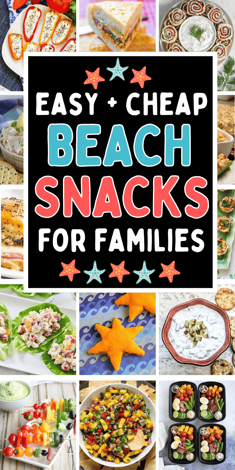 Best beach trip snacks! Easy beach day food ideas and fun picnic lunch and snack ideas for summer. The best beach snacks summer, food for beach trip snacks ideas, beach snacks ideas families, beach day food ideas easy recipes, beach snacks for adults, beach snacks for kids, beach picnic food ideas simple, easy beach lunch ideas families, pool snacks, boat snacks, beach meals vacation ideas, beach snacks aesthetic, snacks to take to the beach, summer snacks, poolside snacks, summer finger foods.