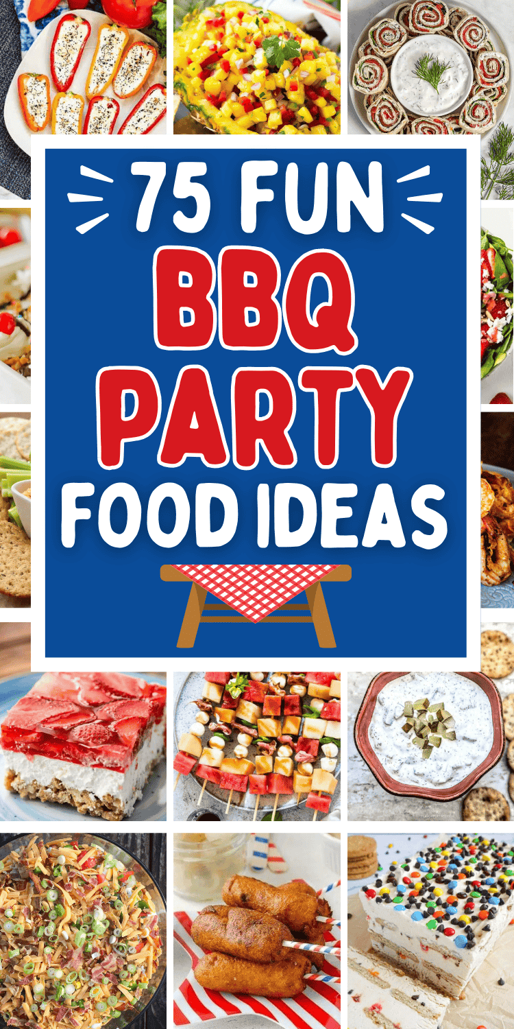 Easy backyard BBQ party food! These cheap summer party food ideas include fun summer appetizers, make ahead desserts, finger foods and bbq side dishes. Summer barbecue party food, backyard bbq party food summer, summer backyard party food bbq ideas, outdoor summer party food ideas backyard bbq, cheap bbq food parties, outdoor summer party food ideas, summer dinner party menu ideas food, cookout party food ideas, summer snacks for party simple, backyard dinner party food ideas, pool party food.