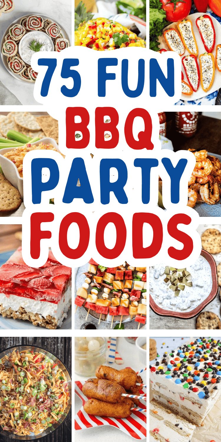 Easy backyard BBQ party food! These cheap summer party food ideas include fun summer appetizers, make ahead desserts, finger foods and bbq side dishes. Summer barbecue party food, backyard bbq party food summer, summer backyard party food bbq ideas, outdoor summer party food ideas backyard bbq, cheap bbq food parties, outdoor summer party food ideas, summer dinner party menu ideas food, cookout party food ideas, summer snacks for party simple, backyard dinner party food ideas, pool party food.