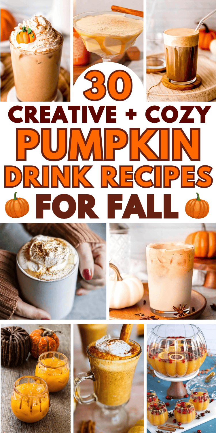 Cozy pumpkin drink recipes for fall! Make your favorite pumpkin drink at home with these dunkin or starbucks dupes, dutch bros coffee drinks, fall cocktails & party drinks. These pumpkin drink ideas are easy Halloween drinks and Thanksgiving drinks. Pumpkin drink aesthetic, pumpkin mixed drinks, pumpkin coffee drink at home, hot pumpkin spice drinks, pumpkin drinks alcoholic, pumpkin recipes drinks, iced pumpkin spice latte, cold brew recipe, harry potter drinks, fall coffee recipes, fall drinks