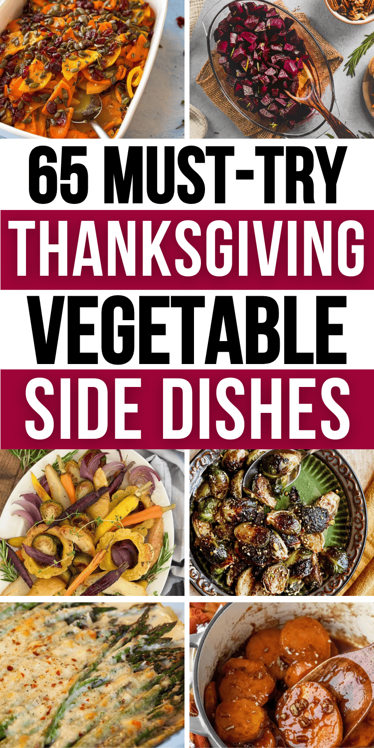 The best vegetable side dishes for Thanksgiving! Easy Thanksgiving veggie sides including make ahead and crockpot recipes, cold salads, hearty casseroles and healthy green vegetables for a crowd. Lighter thanksgiving side dishes with carrots, green beans, brussel sprouts, squash, corn and potato. Thanksgiving vegetable side dishes green, make ahead thanksgiving vegetable side dishes, traditional and unique thanksgiving side dishes, new thanksgiving recipes side dishes, thanksgiving dinner ideas.