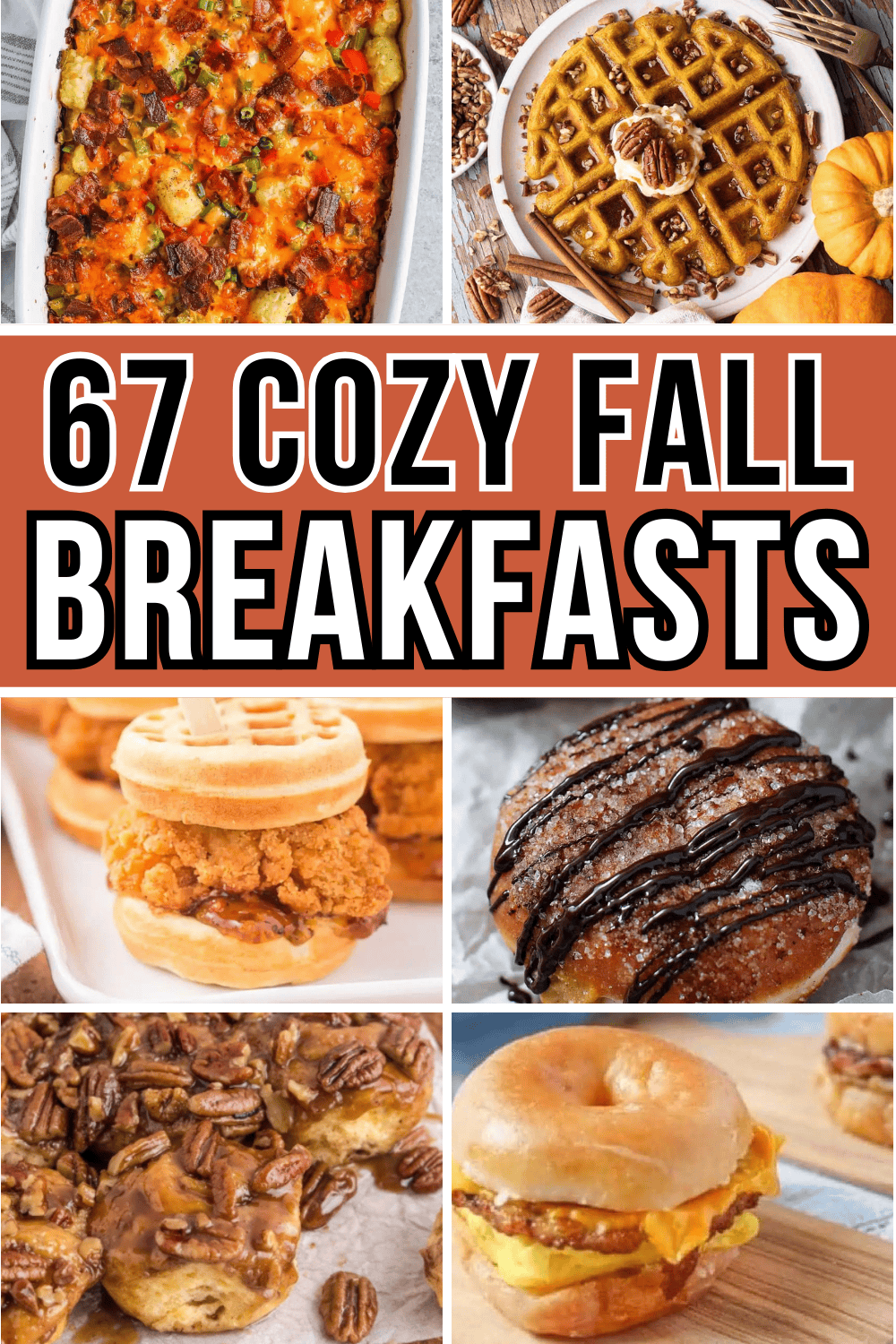 Easy fall breakfast ideas! Autumn brunch and fall breakfast recipes like savory make ahead casseroles, muffins, waffles, cute breakfast boards, treats and drinks. With apple and pumpkin flavor, they’re fun fall breakfast potluck ideas for a crowd or quick healthy meal prep. Fall breakfast aesthetic mornings, yummy fall breakfast casserole, fall breakfast charcuterie board, fall breakfast appetizers, fall breakfast board, fall recipes breakfast, fall breakfast vibes, fall breakfast menu ideas.