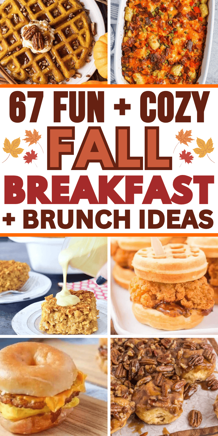 Easy fall breakfast ideas! Autumn brunch and fall breakfast recipes like savory make ahead casseroles, muffins, waffles, cute breakfast boards, treats and drinks. With apple and pumpkin flavor, they’re fun fall breakfast potluck ideas for a crowd or quick healthy meal prep. Fall breakfast aesthetic mornings, yummy fall breakfast casserole, fall breakfast charcuterie board, fall breakfast appetizers, fall breakfast board, fall recipes breakfast, fall breakfast vibes, fall breakfast menu ideas.