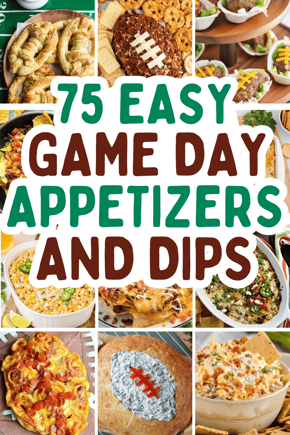 Easy game day appetizers and dips! Make football season or the super bowl game even better with crowd pleasing appetizers. The best make ahead game day food, football Sunday food, best tailgate appetizers, football game snacks appetizers easy, cheap game day appetizers football, game day appetizers easy finger foods, game day quick appetizers, game day appetizers football finger foods party, football party foods appetizers, tailgate appetizers cold, football themed food, football food appetizers