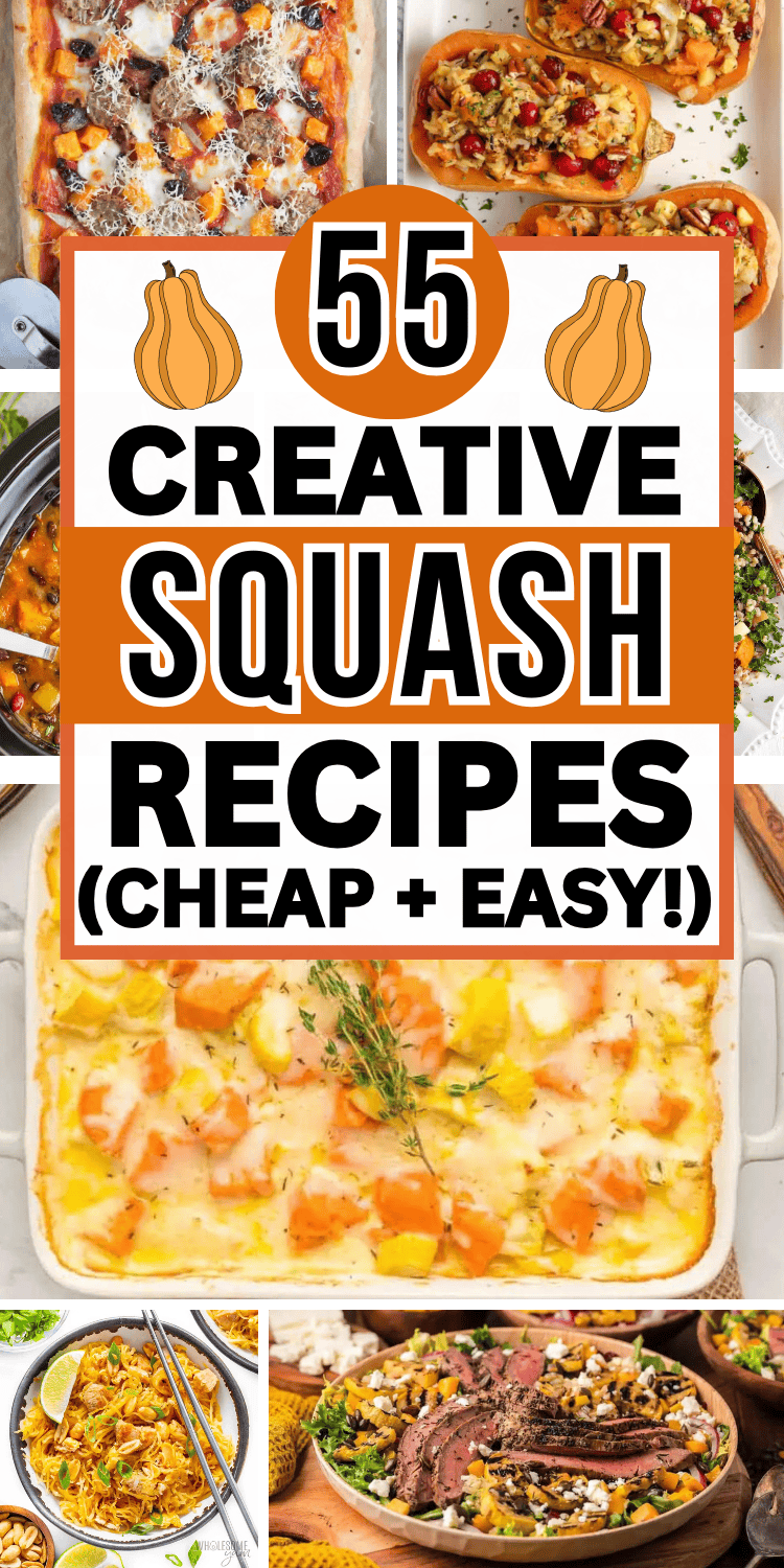 Easy squash recipes! The best quick and healthy spaghetti squash, zucchini, butternut squash and acorn squash recipes. From roasted in the air fryer to baked in oven to crockpot casserole these are easy things to make with squash and zucchini. Perfect for dinner in summer, fall, or for Thanksgiving. Healthy squash sides recipes, fall butternut squash recipes, squash recipes yellow, squash recipes acorn, squash recipes zucchini, dinner ideas squash, stuffed squash recipes, easy vegetarian meals.