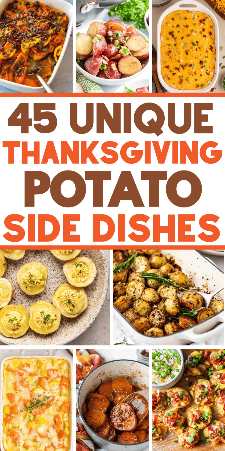 The best potato side dishes for Thanksgiving! Easy holiday potato side dishes including the best mashed potatoes, sweet potato recipes, cheesy and scalloped potato casseroles for a crowd. Easy thanksgiving side dishes sweet potato, thanksgiving potato recipes side dishes, unique thanksgiving side dishes potato, meals for thanksgiving dinner, best sides with turkey, thanksgiving potluck, southern thanksgiving food sides, fall side dishes, yummy make ahead thanksgiving dishes, thanksgiving menu.