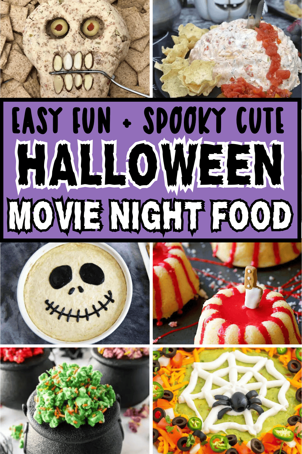 Fun Halloween movie night food ideas! Festive recipes including Halloween theme treats and snacks, movie night dinner ideas, appetizers, charcuterie boards and desserts. Perfect for you indoor or outdoor backyard halloween movie night! Halloween food ideas for movie night, fall family movie night ideas, Hocus Pocus movie night dinner, movie night menu, witch themed snacks, Halloween movie night snacks for adults, halloween movie and dinner ideas, party food ideas for kids, spooky date night food