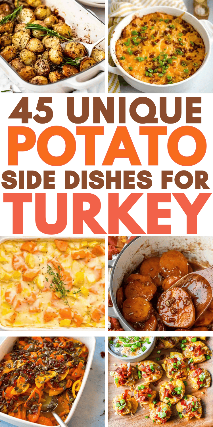 The best potato side dishes for Thanksgiving! Easy holiday potato side dishes including the best mashed potatoes, sweet potato recipes, cheesy and scalloped potato casseroles for a crowd. Easy thanksgiving side dishes sweet potato, thanksgiving potato recipes side dishes, unique thanksgiving side dishes potato, meals for thanksgiving dinner, best sides with turkey, thanksgiving potluck, southern thanksgiving food sides, fall side dishes, yummy make ahead thanksgiving dishes, thanksgiving menu.