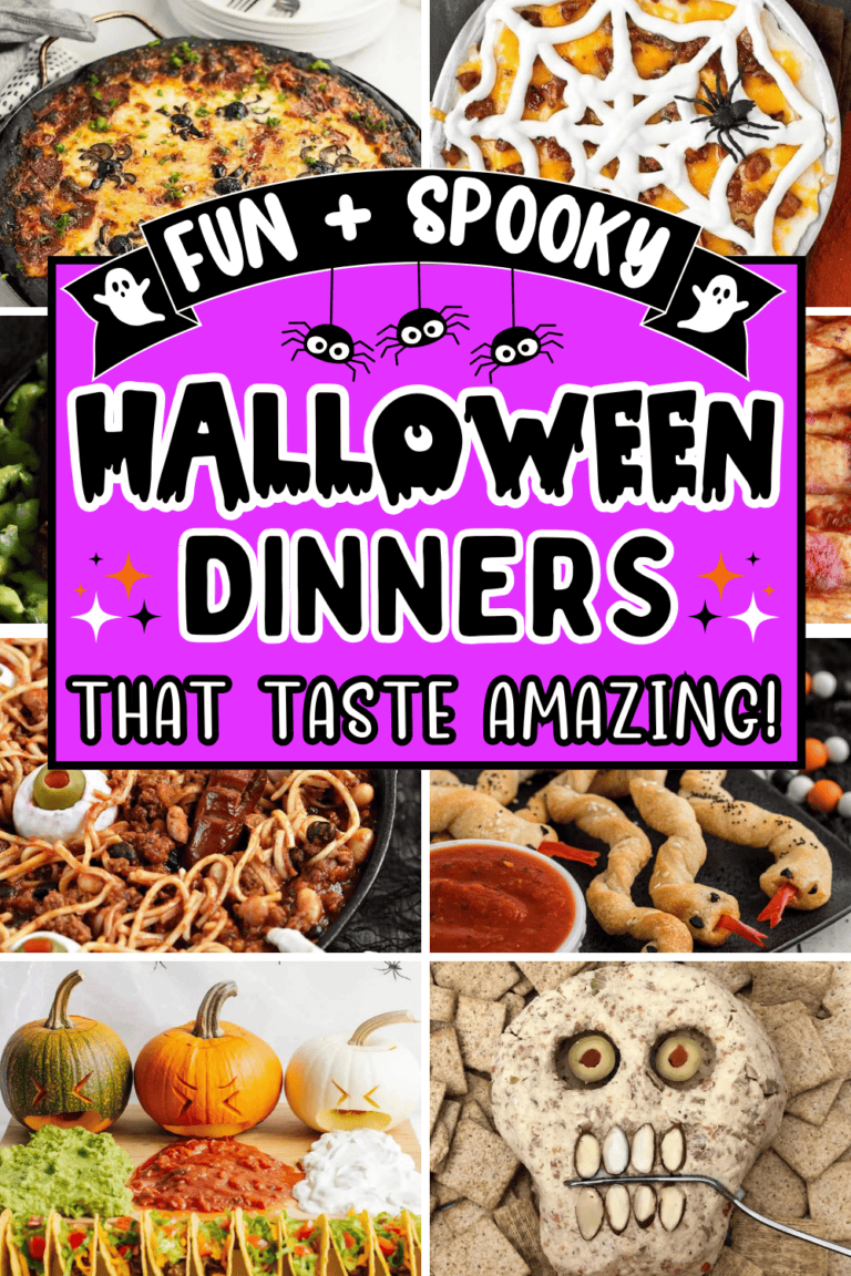 Looking for fun Halloween spooky dinner ideas? You’ll love these scary good Halloween main dish recipes! Halloween themed food dinner easy, spooky dinner ideas parties food, spooky Halloween dinner recipes, creepy halloween food dinner, easy halloween dinner ideas for adults, halloween dinner for kids, halloween entrees food ideas, Halloween buffet, Halloween main dishes for parties, spooky family dinner ideas. Halloween recipes dinner party ideas, Halloween party food dinner, spooky lunch ideas