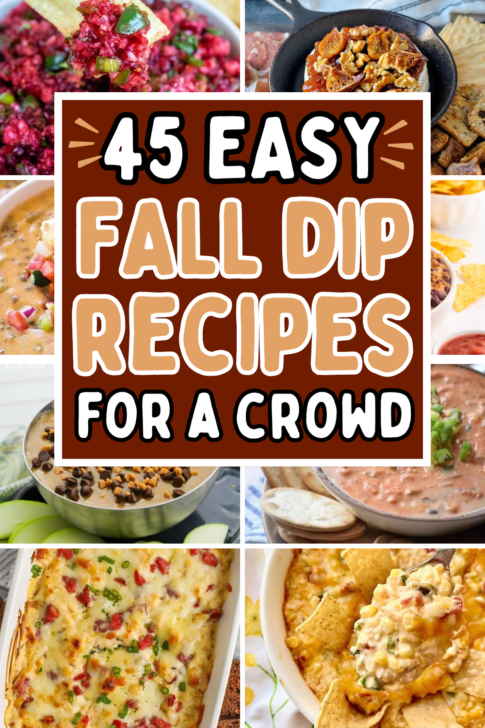 Easy fall dips for parties! These hot and cold dip recipes make easy light fall appetizers, sweet and savory snacks, and fall party food for a crowd. Dip recipes fall, fall appetizer dips, dip for thanksgiving, pumpkin fall dip, fall dessert dip recipes, fall party dip recipes, fall hot dips, fall party snacks, fall finger foods, fall recipes appetizers, caramel apple dip, appetizers for party fall, October appetizers, fall birthday party food, food to bring to Thanksgiving, fall bonfire snacks.