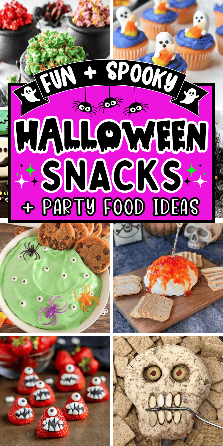 Cute Halloween party snacks! These Halloween themed snacks and spooky party foods include fun appetizer recipes, finger foods, movie night snacks mixes and party treats. Halloween party food ideas, cheap Halloween food, quick Halloween snacks, quick Halloween appetizers, easy halloween appetizers, kid friendly halloween foods, halloween party snacks for adults, Halloween treats savory. Snack tray ideas, snack halloween, halloween birthday party food ideas, halloween oreos, halloween themed food.