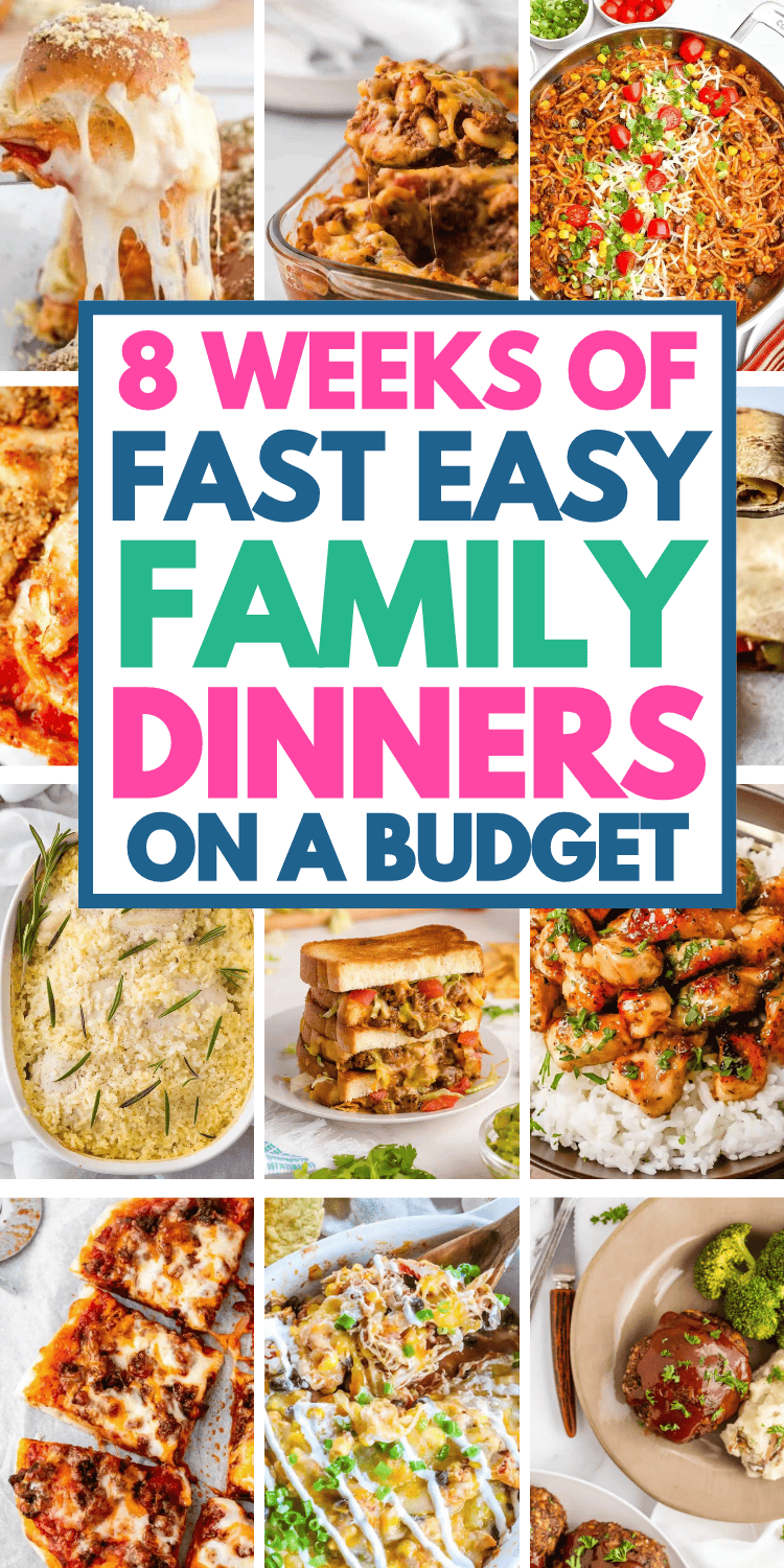 Fast and easy dinner recipes for a family! These cheap quick kid friendly meals include simple ground beef recipes, healthy chicken crockpot dinners, super easy one pot meals, and comfort food casseroles. Quick week night family dinners, good family dinners recipes, school night dinner ideas for kids, lazy dinner ideas, cheap dinner ideas for picky eaters, busy nights dinners families, family food ideas, easy family dinners, easy fast dinner recipes, quick dinner ideas for family