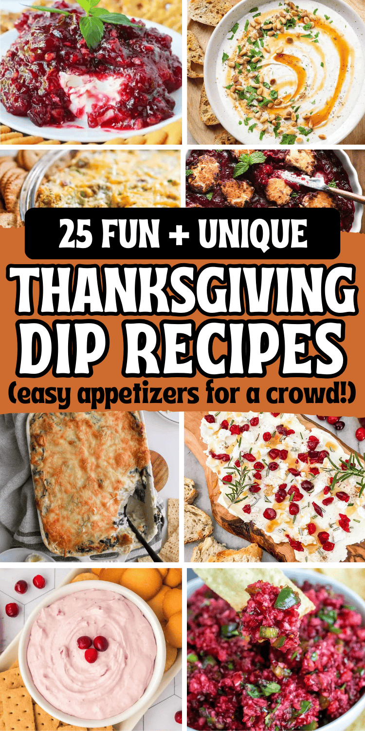 Easy Thanksgiving dips for a crowd! Unique fall dips to bring to Thanksgiving dinner or a friendsgiving potluck including hot dip recipes, make ahead cold dip ideas, and quick sweet dips for dessert. Thanksgiving dips and appetizers easy, friendsgiving appetizer ideas, cold thanksgiving appetizers ideas, cranberry cream cheese spread, best thanksgiving dip ideas appetizer, thanksgiving dip ideas homemade, light thanksgiving themed appetizers party, holiday dips thanksgiving, thanksgiving snacks.