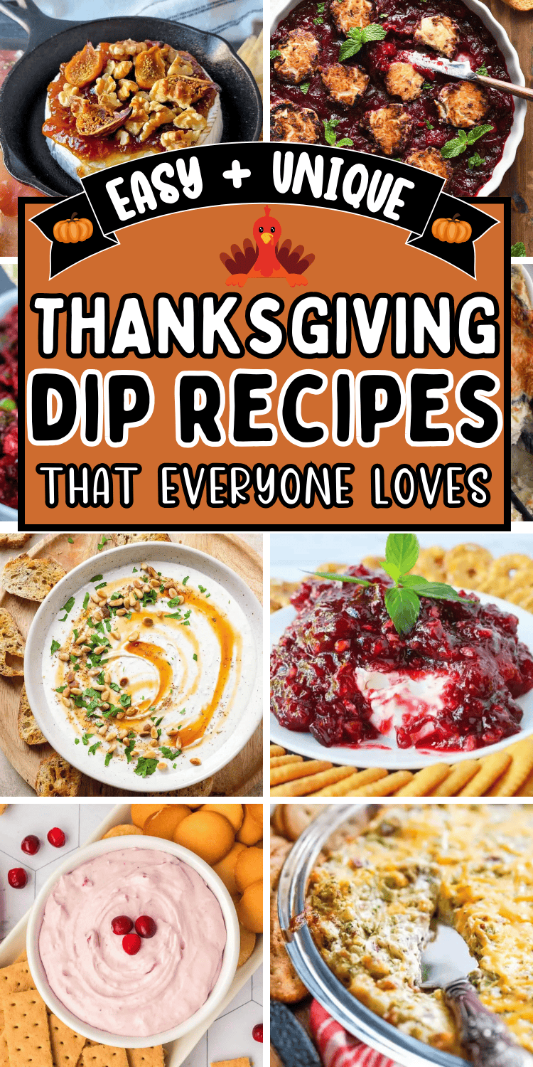 Easy Thanksgiving dips for a crowd! Unique fall dips to bring to Thanksgiving dinner or a friendsgiving potluck including hot dip recipes, make ahead cold dip ideas, and quick sweet dips for dessert. Thanksgiving dips and appetizers easy, friendsgiving appetizer ideas, cold thanksgiving appetizers ideas, cranberry cream cheese spread, best thanksgiving dip ideas appetizer, thanksgiving dip ideas homemade, light thanksgiving themed appetizers party, holiday dips thanksgiving, thanksgiving snacks.